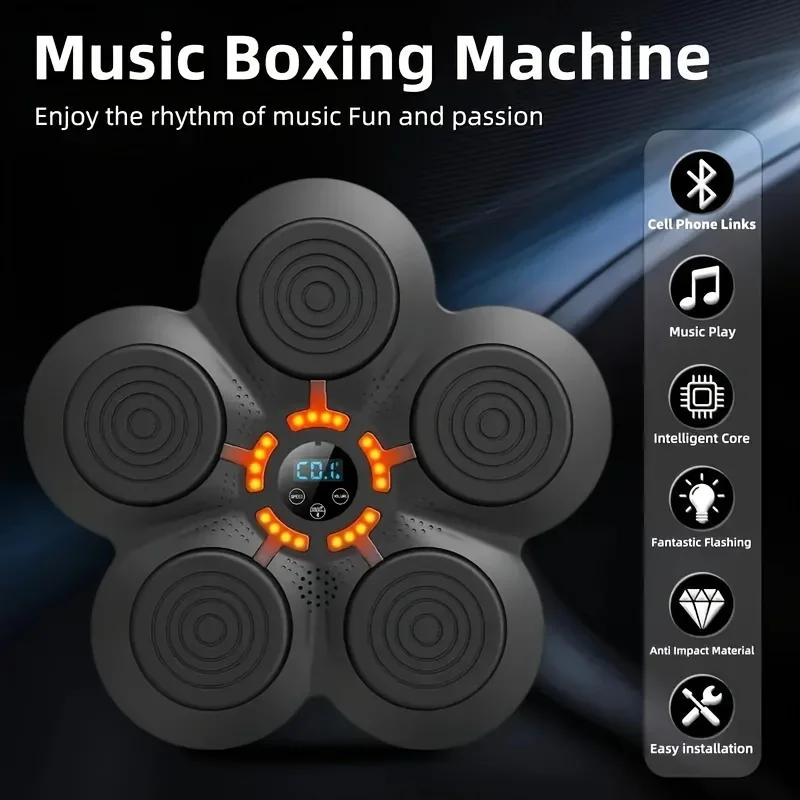 Smart Music Boxing Machine Wall Target LED Lighted Sandbag Rechargeable Boxing Training Target Home Fitness Equipment