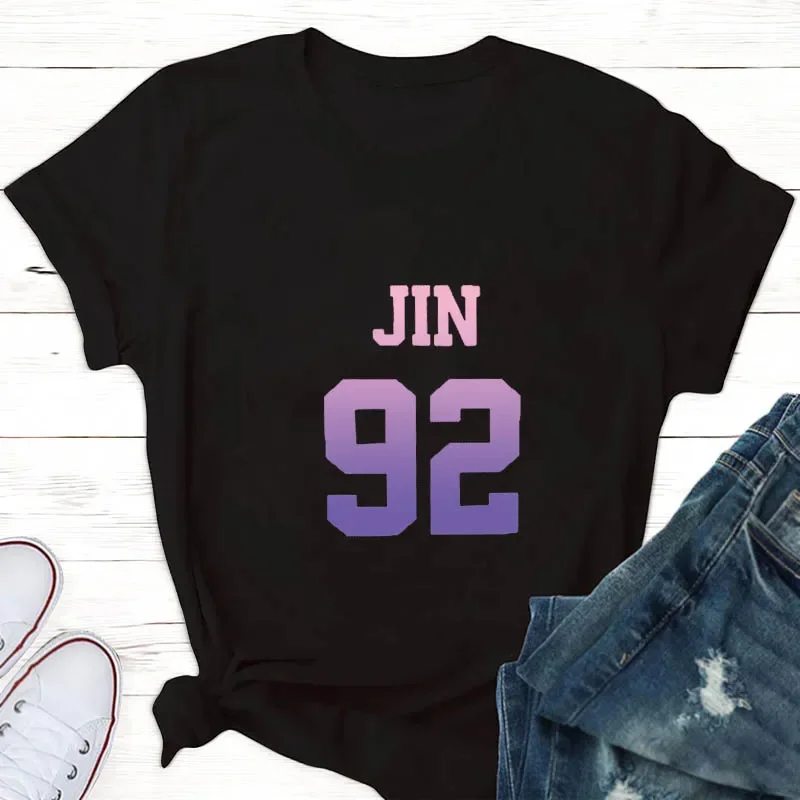 Camiseta con estampado de Taehyung Jungkook para mujer, camiseta de Suga Kpop Harajuku, camisetas estéticas Y2K, ropa para mujer V 95