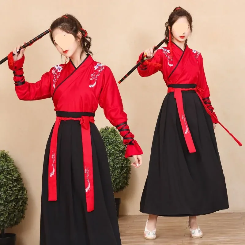 فنون الدفاع عن النفس نمط Hanfu الرجال والنساء الخصر طول الياقة الملابس الصينية التقليدية للطلاب الأزواج ارتداء اليومي آل #3