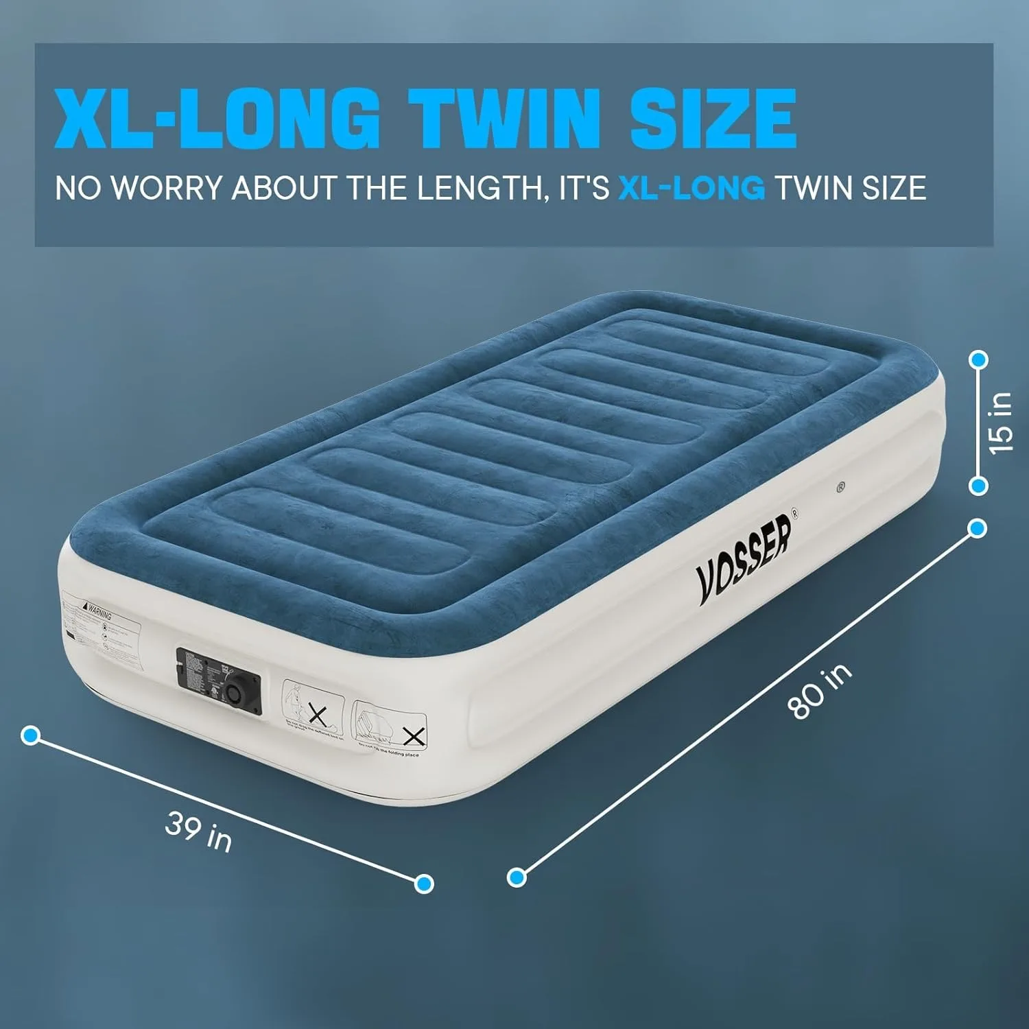 Twin Air Mattress with Built-in Pump,Fast & Easy Inflation/Deflation Mattress, Foldable Blow Up Mattress with Storage Bag