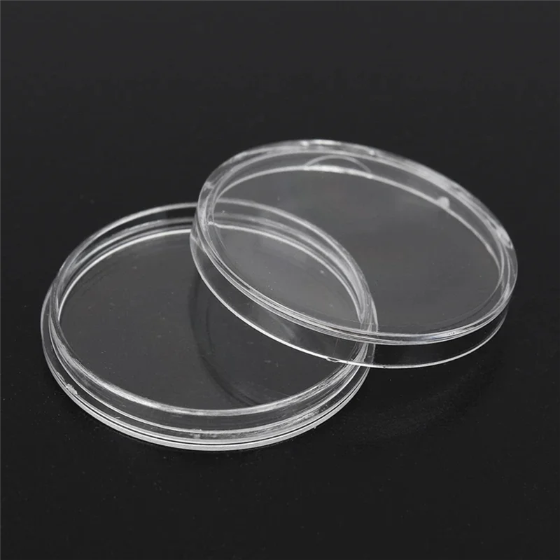 200Pc/Set 45Mm Clear Round Plastic Coin Protector Container Money Storage Box Money Pence Holder Case Collectibles Gifts