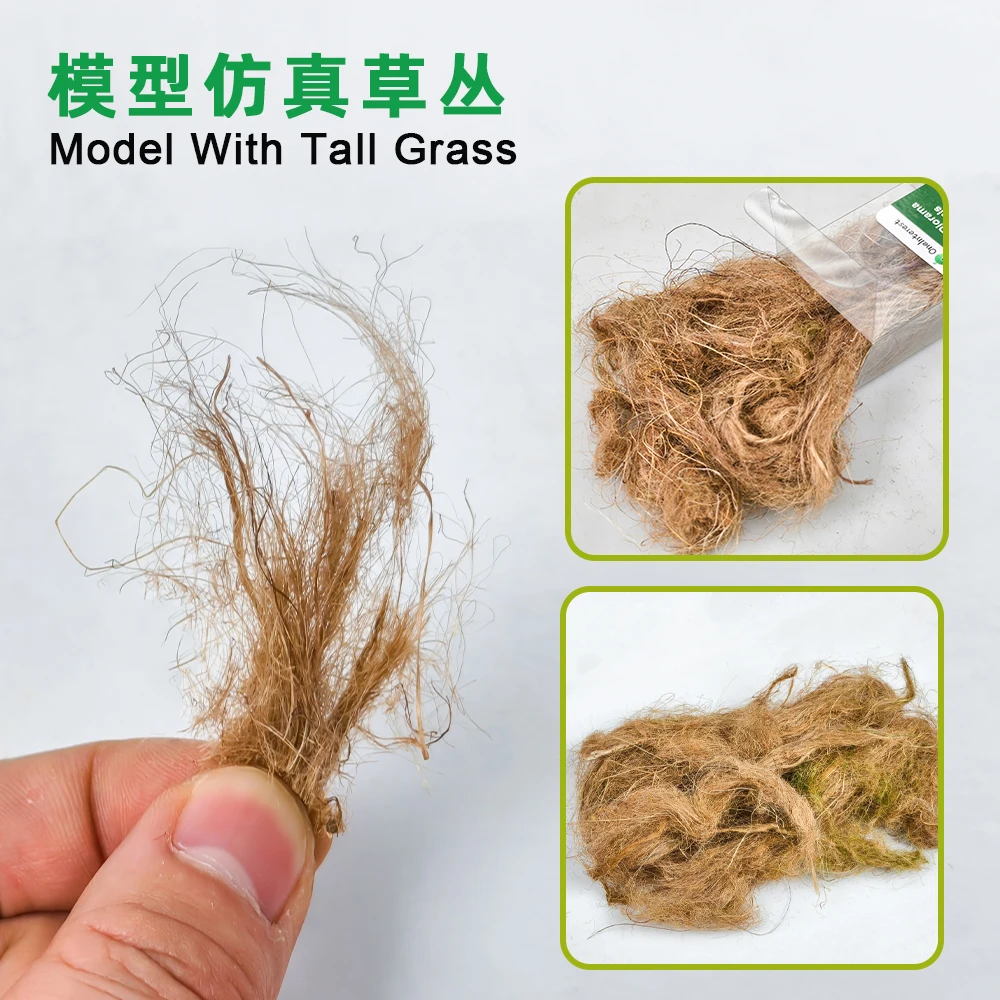 Miniature Dry Grass Model Hay Wild Grass Cluster DIY Railway Train Military Wargame Platform Grass Shrub Micro Landscape Diorama