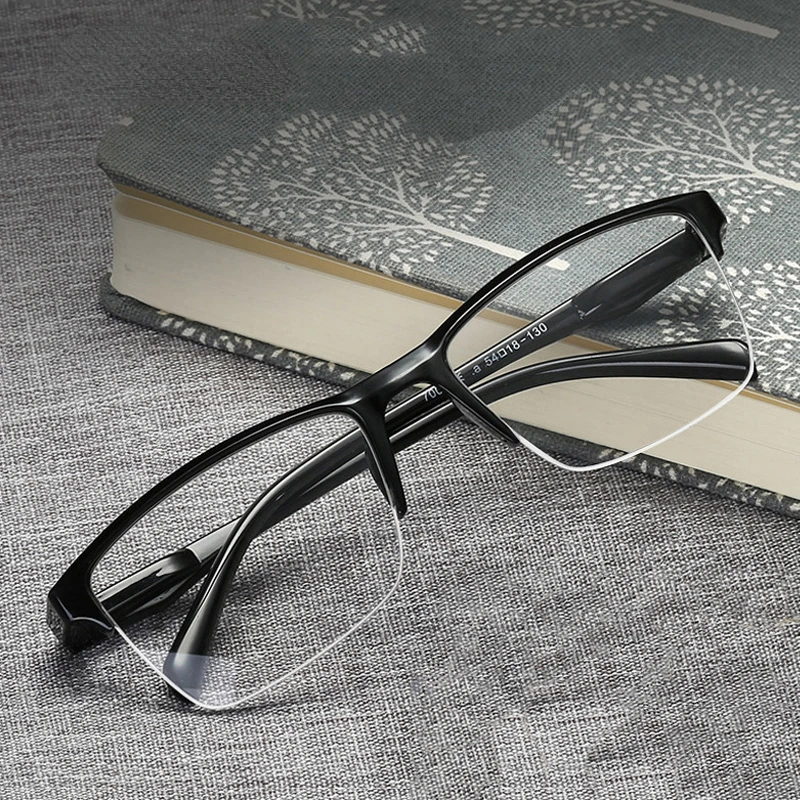 Ultralight Square Half Frame Reading Glasses Presbyopic Glasses Men Women 0.75 1 1.25 1.5 1.75 2 2.25 2.5 2.75 3-4