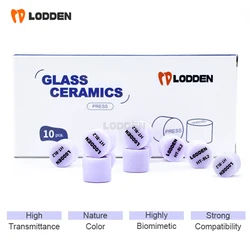 Lodden 10pcs Lithium Disilicate Press Ingots HT/LT Dental Glass Ceramic Ingots Blocks for Ultra-thin Veneer