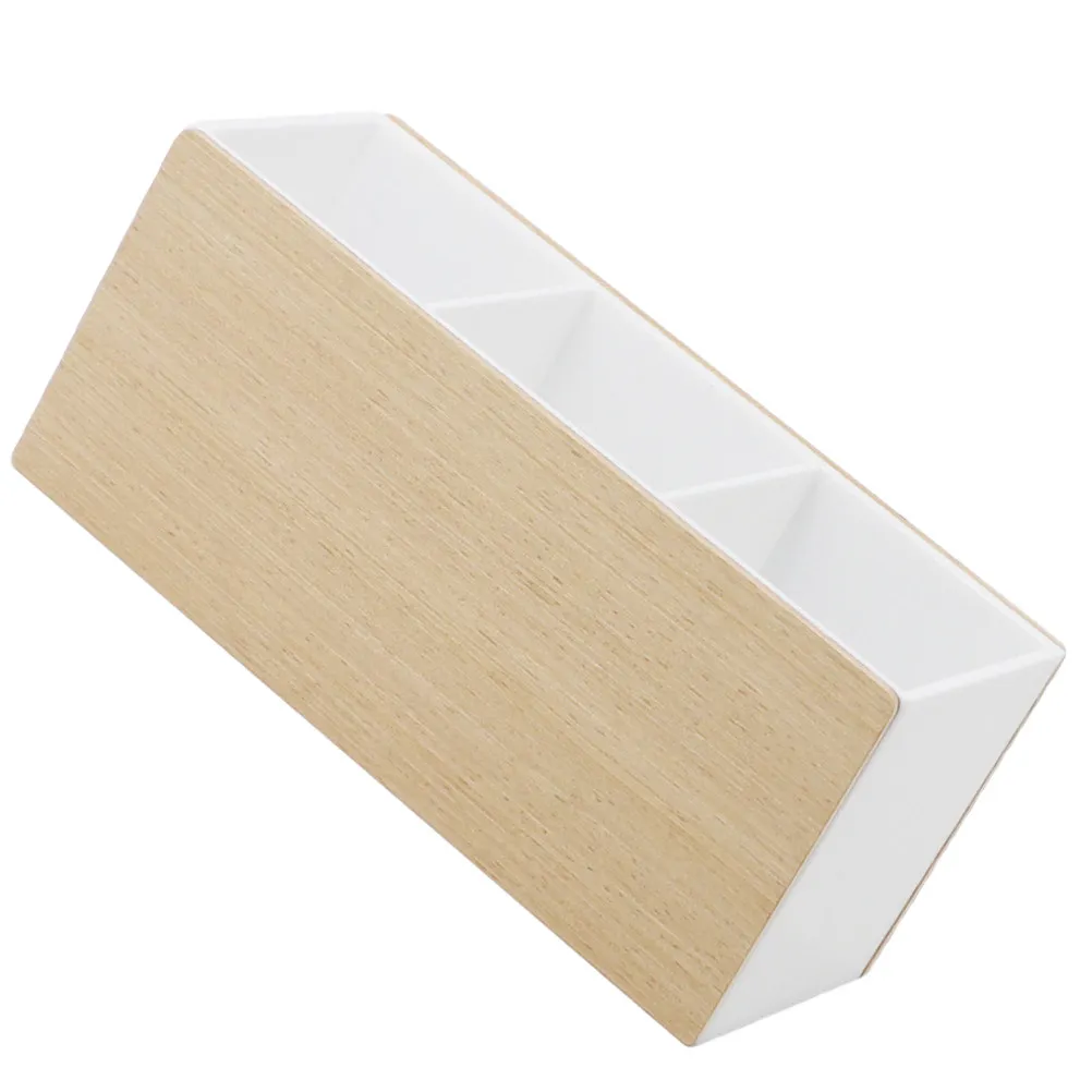 

Деревянный настольный органайзер: стильный многосекционный контейнер для ручек, кистей для макияжа, пультов ДУ, органайзер для офисного стола