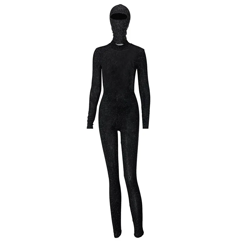 GIOIO Skinny Sexy Women Jumpsuits Long Sleeve Backless Flash Romper Party Stretchy Fitness Activewear Streetwear Outfits