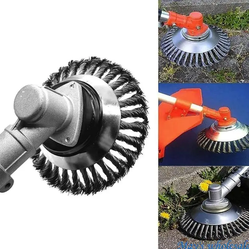 Rotary Weed Steel Wire Brush Untuk Penghapusan Gulma, 6 8 Kepala Pemangkas Pemotong 448A