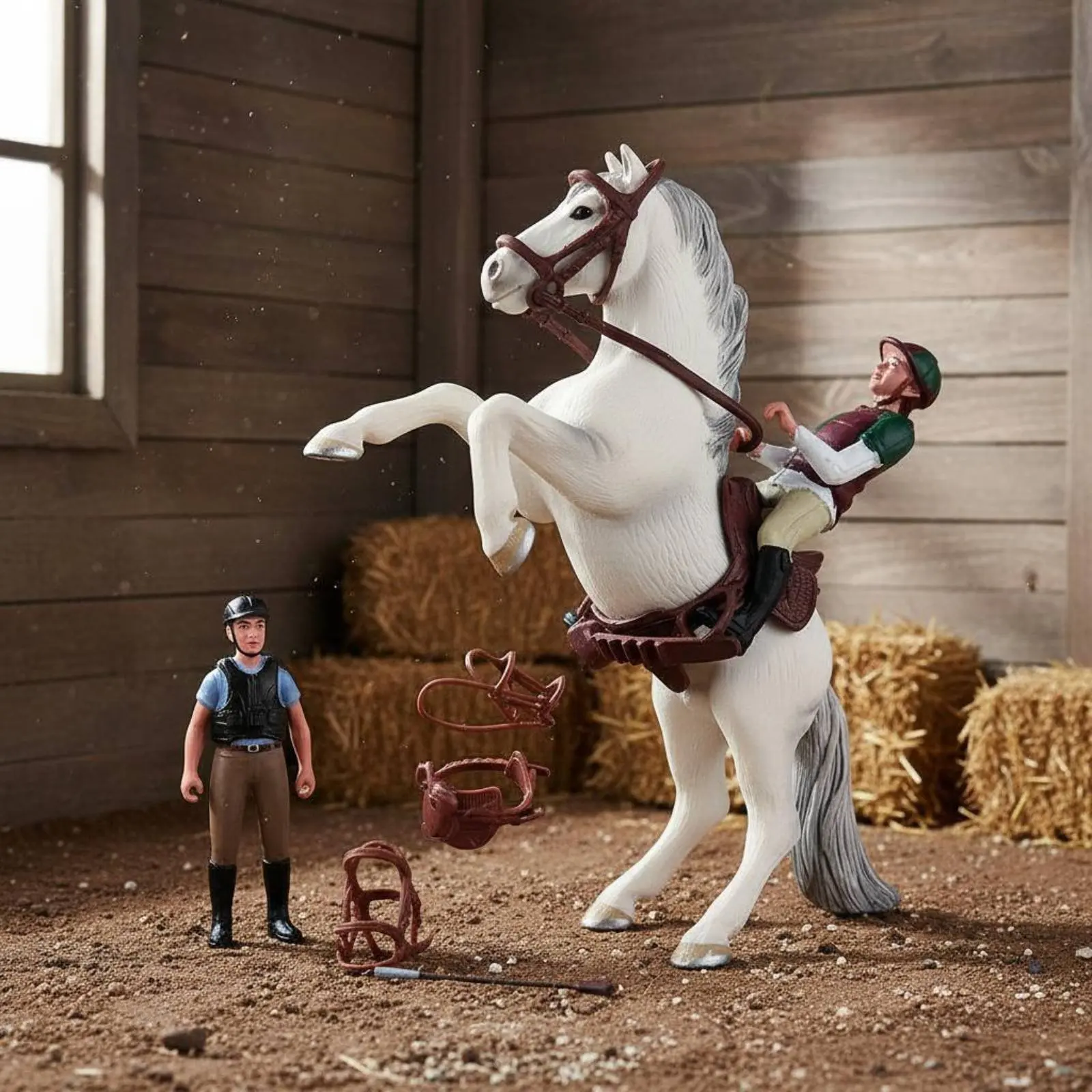 

Farmhouse and Fence Toy Set Pretend Play Miniature Farm Scene Set Farm Creature Playset Realistic Animals for Room Decoration