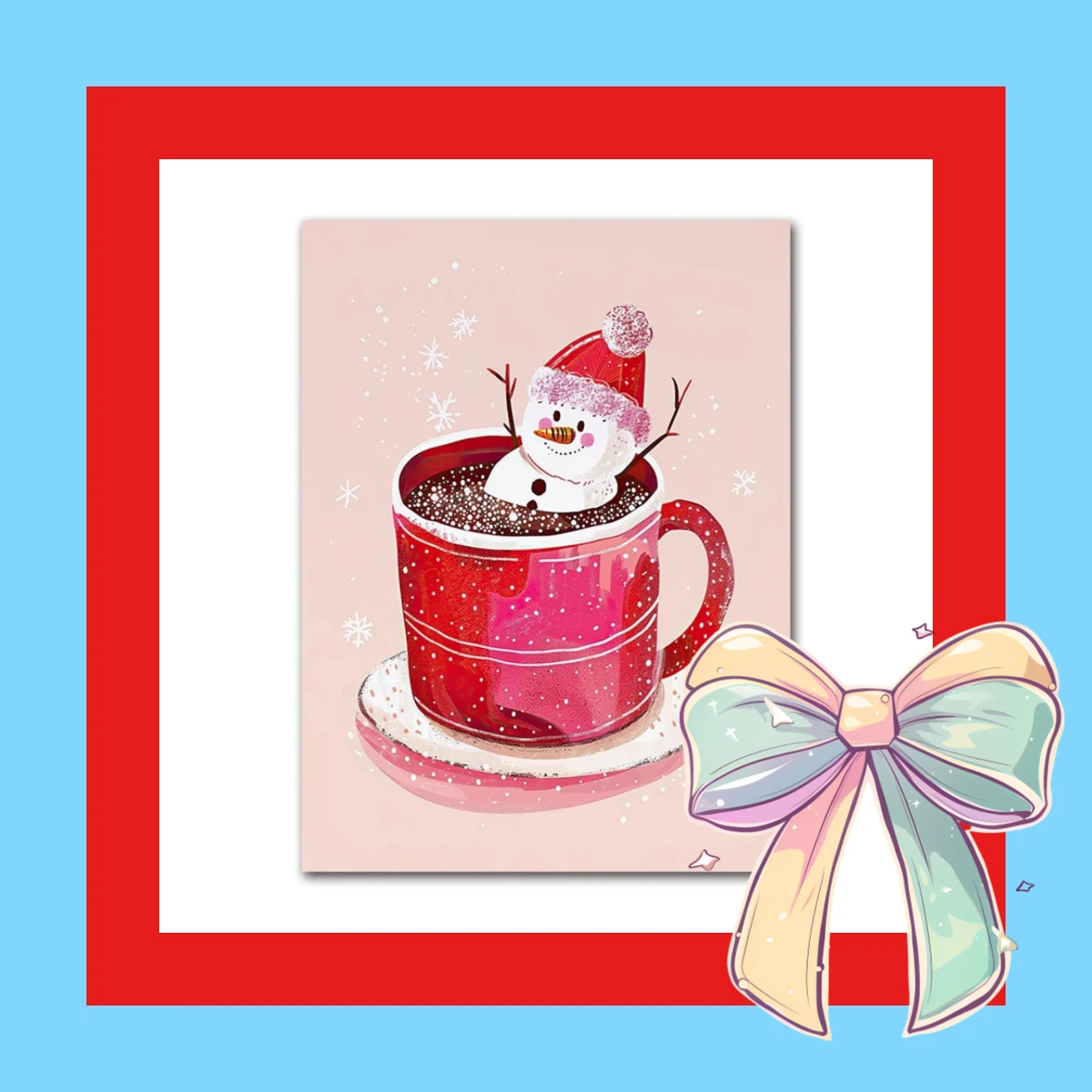 Cocoa Told Coffee A Christmas Secret – Hot Cocoa Coffee Fashion Dessert Frameless Canvas for Kitchen Dining Room Decor