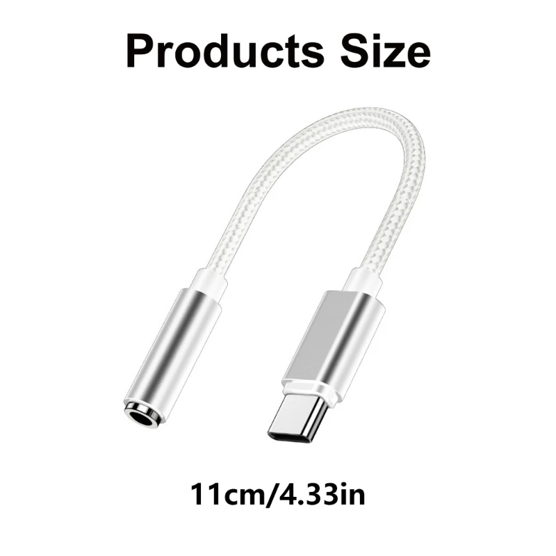 Y1UB USB C to 3.5mm Auditory Cable, Braided and Flexible for Easy Connection