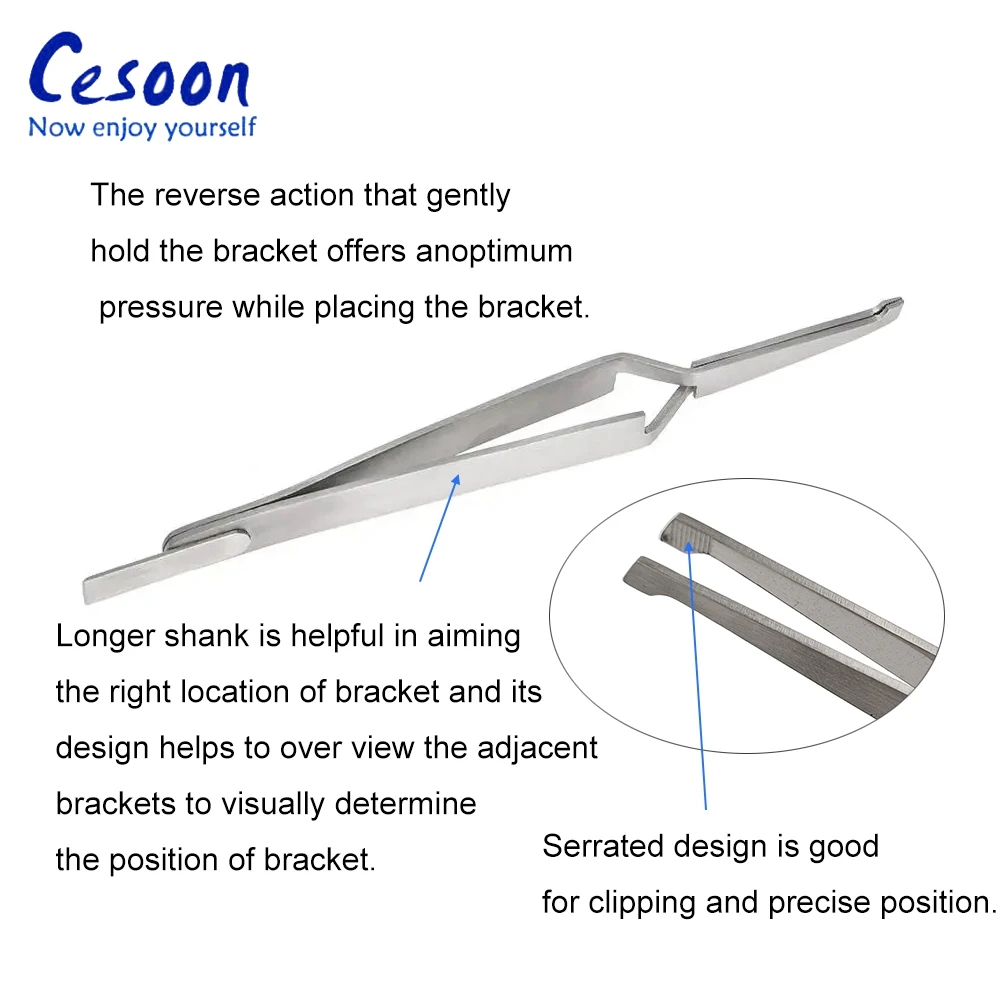 1Pcs Dental Orthodontic Bracket Tweezers Buccal Tube Lingual Buttons Bonding Tweezer Articulating Paper Tweezers Dentist Tools