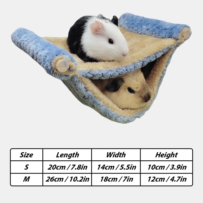 Pet Hammock for Small Animal Double Thick Plush Warm Bed for Hamster House Nest Sleeping Bag Hanging Tree Beds Pet Hamster Nest