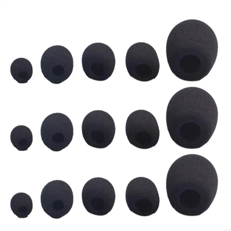 D5QB 10pcs Headset Replacement Cover Gooseneck Sponge Foam Microphone Windscreen Protector 5 Sizes