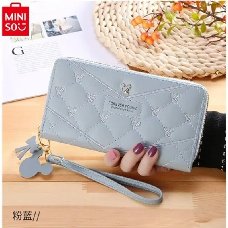 

MINISO Disney Fashion Long Zipper Large Capacity Handheld Bag Women's Trendy Sweet Multi functional Storage Wallet