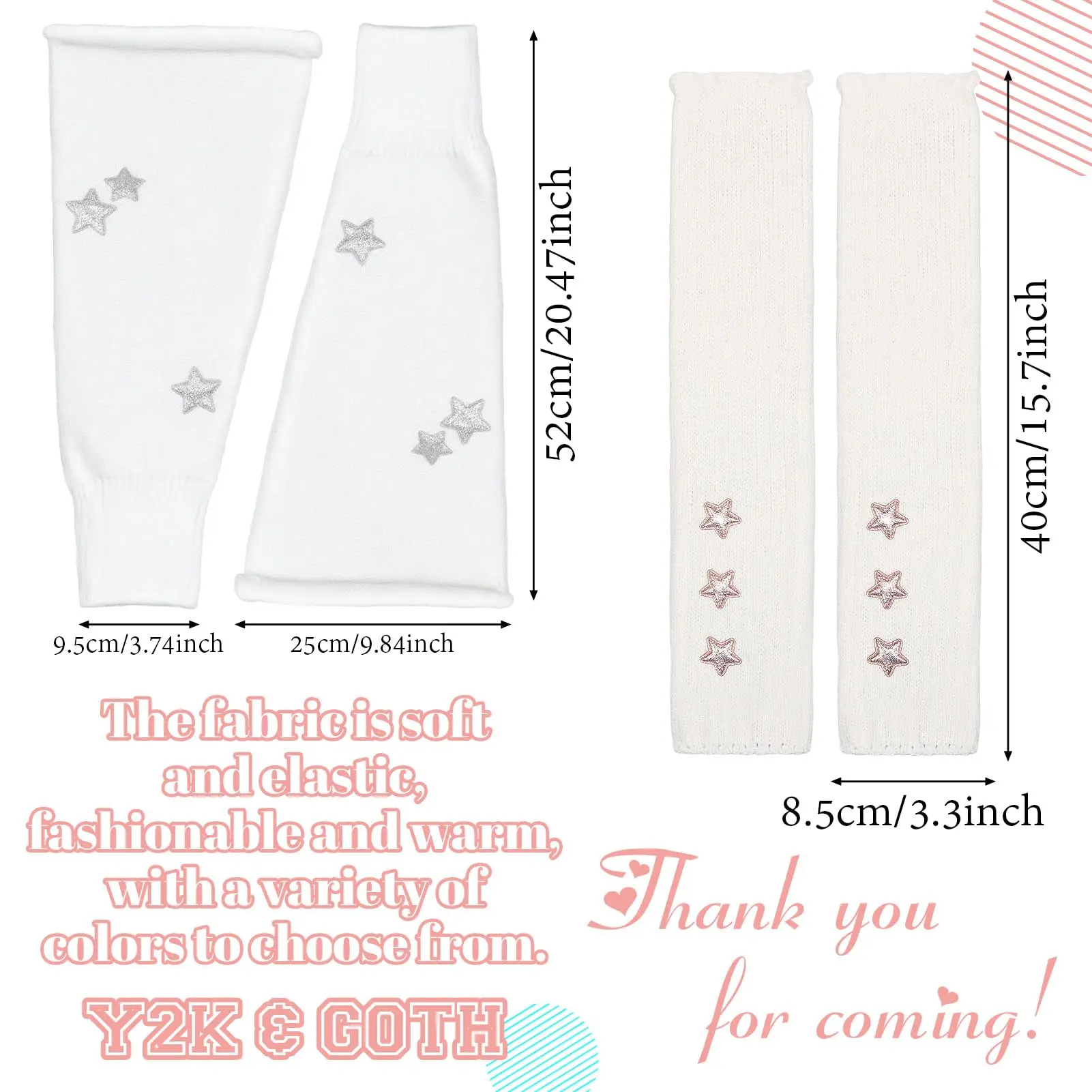 Y2K تدفئة الساق للنساء ستار ستريتوير غطاء الساق ريترو بسط مدفئات للذراع لمهرجان الهذيان