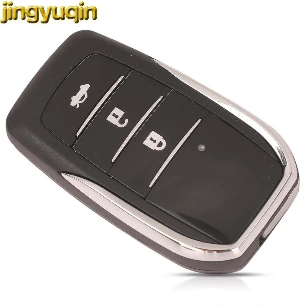Jingyuqin 2/3 tombol kunci mobil jarak jauh cangkang Fob untuk Toyota Crown Prada Camry Corolla Yaris Prius Highlander RAV4