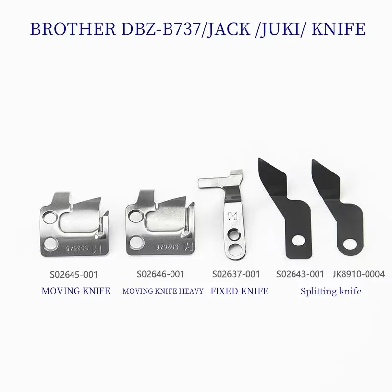 STRONG alta calidad BROTHER B737 S-6200 S-7200 cuchillos móviles repuestos para máquinas de coser industriales S02645-001/S02637-001