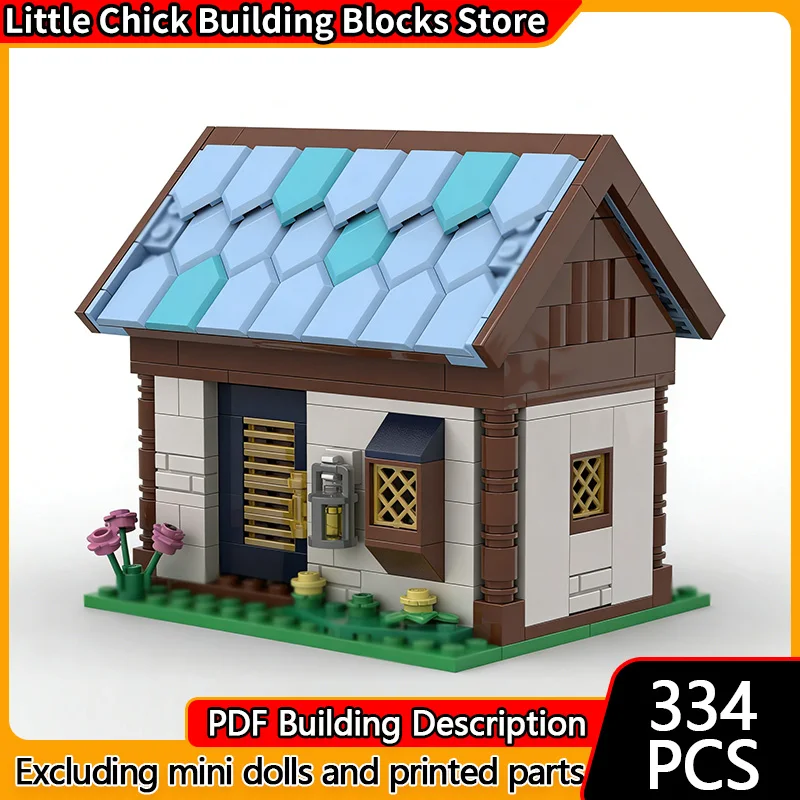 

City Street View Model MOC Building Bricks Rural Little Cottage Modular Technology Children Holiday Gifts Assemble Toys Suit