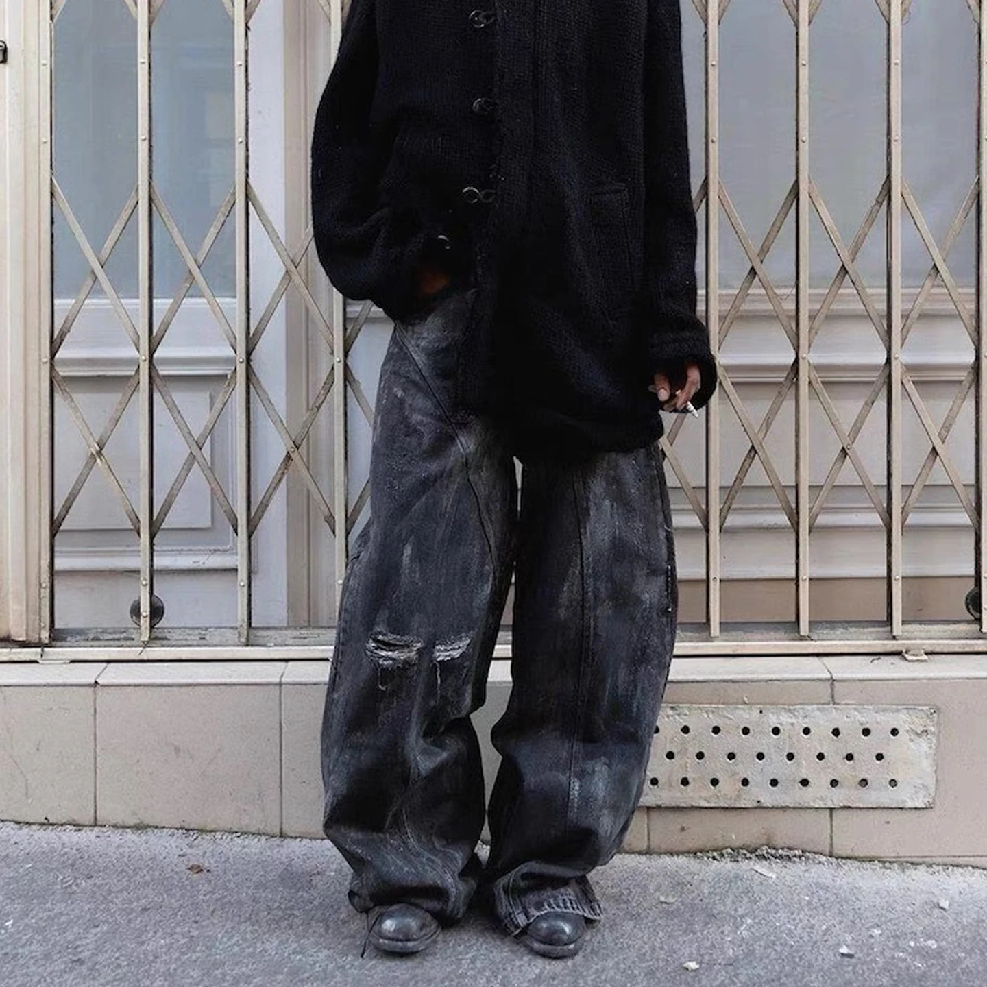 

Мужские джинсы American No Faith Studios: свободные, зауженные, из денима, с восковым покрытием, устойчивые к разрывам, прочные, свободного кроя