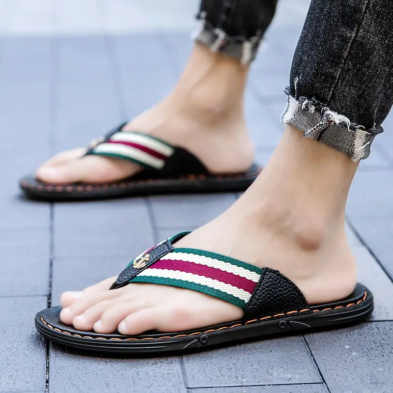 Outdoor Sandals Man Shiatsu Flat Slippers For Men Beach Flip Flops Shoes With Hot Trendy Casual Summer Sale Low Price Pvc Y2k