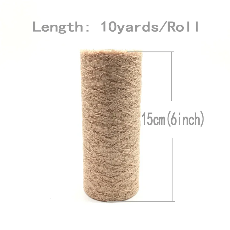 15cm 10Yards Lace Tulle Roll Apparel Sewing and Fabric Wedding Decoration Party Chair Sash Bow Table Runner Decoration