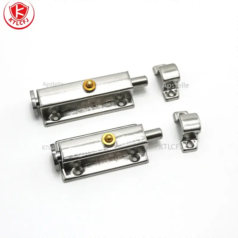 2/3/4/5inch Automatic Zinc Alloy Door Latch Barrel Bolt Hasp Stapler Gate Lock Safety Easy To Install for Bathroom Washroom