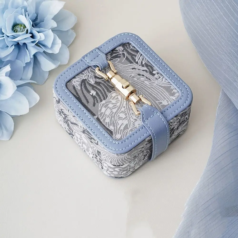 

Embroidery Jewelry Packing Box Large Capacity Flower Jewelry Display Box Organizer Rings Bracelet Jewelry Storage Case Gift