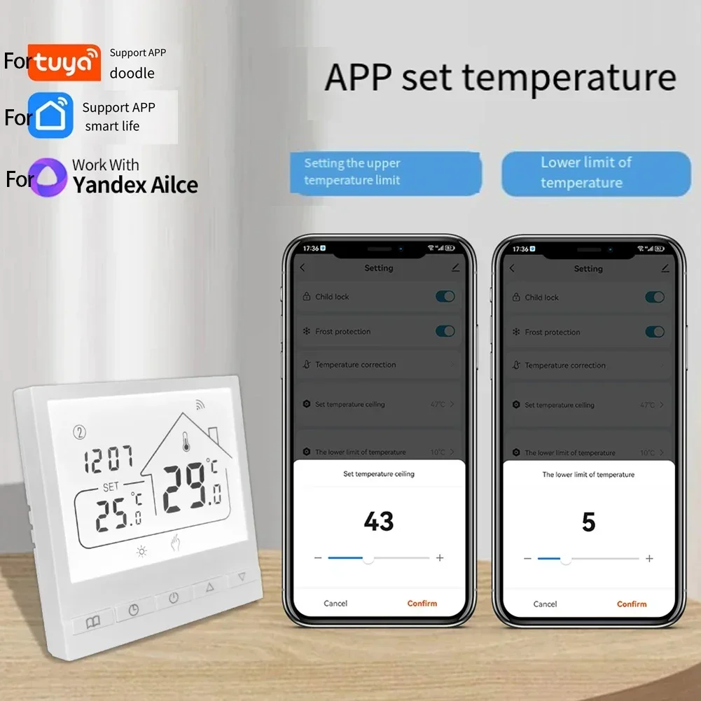 For Tuya Smart WiFi Floor Heating/Gas/Water Heating Temperature Controller For Tuya Smart Floor Heating Thermostat Panel Switch