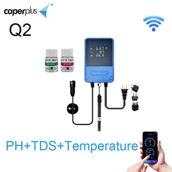 Caperplus Q2 PH TDS 온도 와이파이 모니터 감지기, 디지털 어항 수족관 수질 확인 펜 테스터 온도계