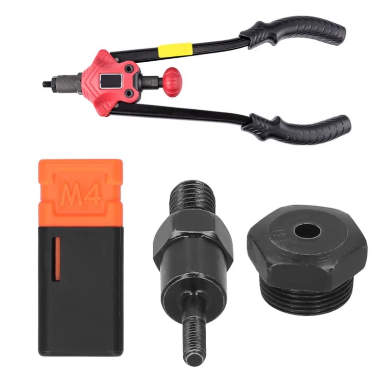 หัวเครื่องยิงรีเวทแบบแมนนวล หัวรีเวทแบบปลายแหลม ทำจากเหล็กอัลลอยด์ พร้อมแกนเกลียว สำหรับงานอุตสาหกรรม ขนาด M4