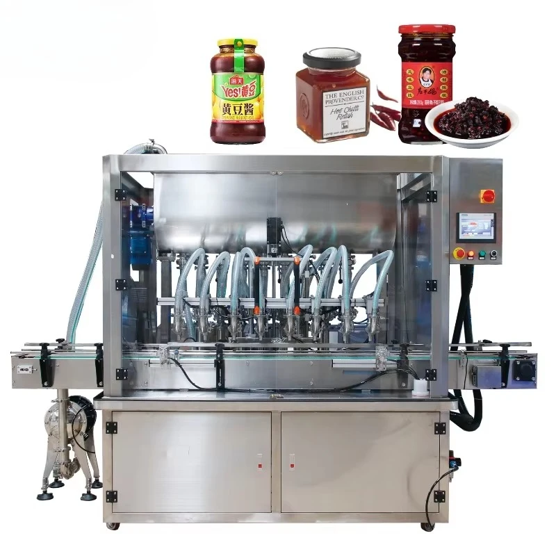 Glass Jars Filling Capping Labeling Machine Automatic Caramel Chocolate Sauce Butter Piston Filler Best Price