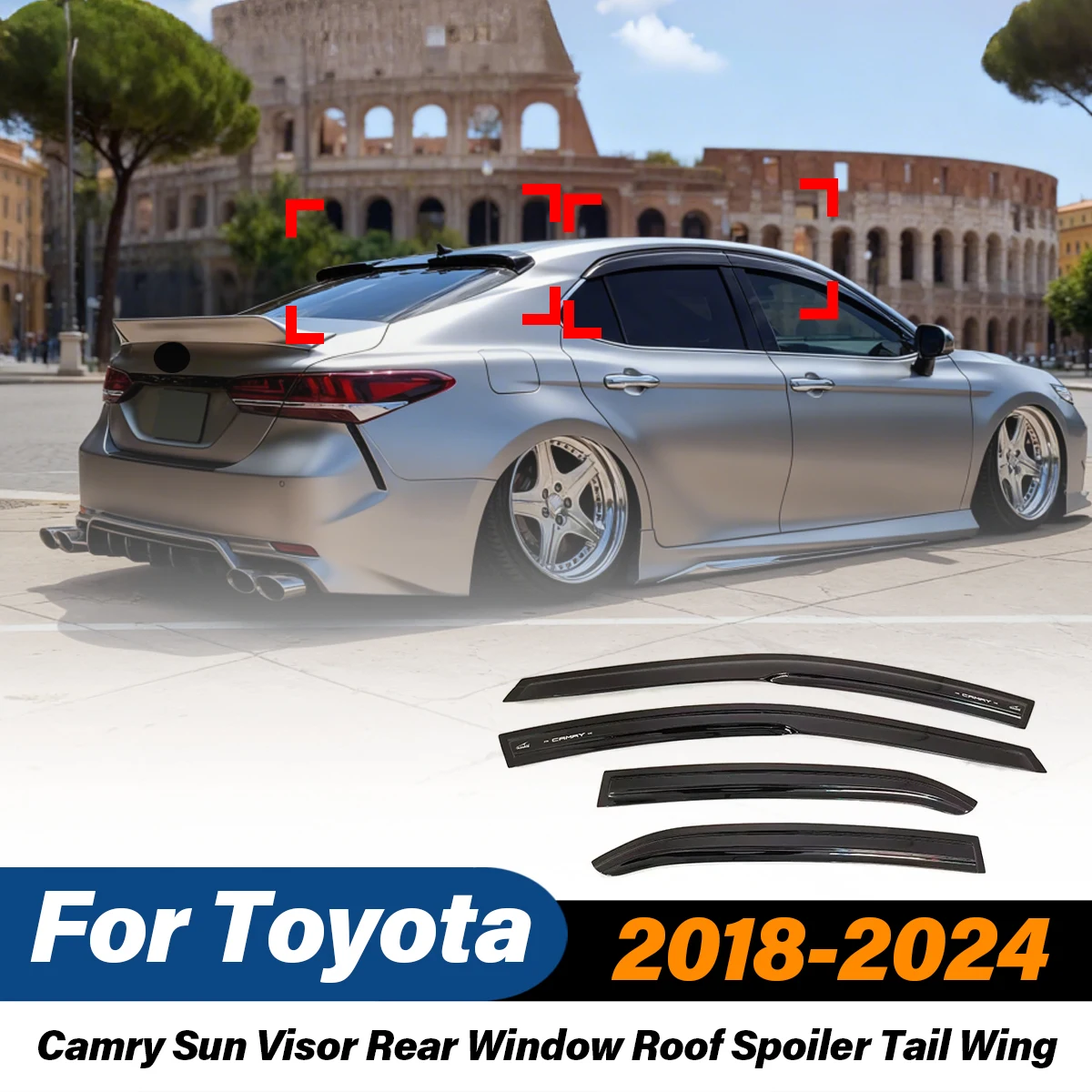 

For Toyota Camry 8th XV70 2018 2019 2020 2021 2022 2023 2024 Sun Visor Rear Window Roof Spoiler Tail Wing Car Trim Accessories
