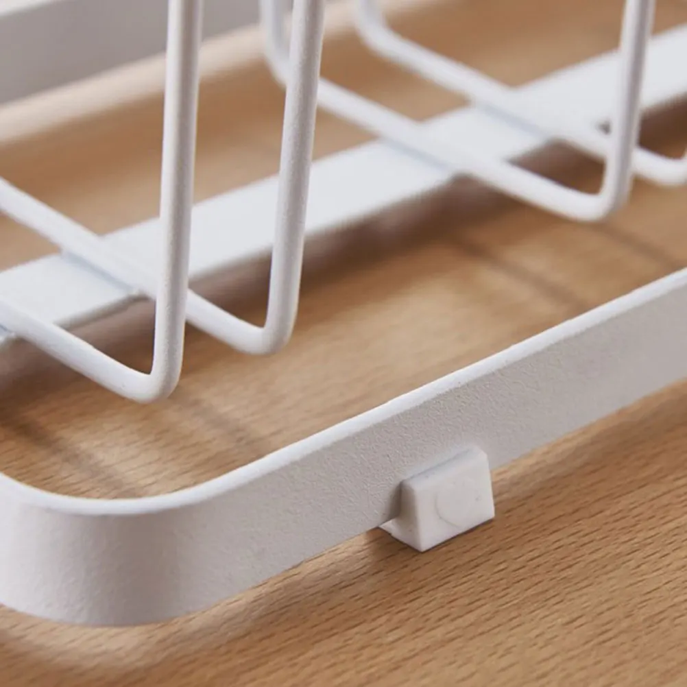 

Glasses Rack Dishes Drying Stand Household Wood Organizer White Storage Space Saver Bowl Holder Eco Friendly Premium