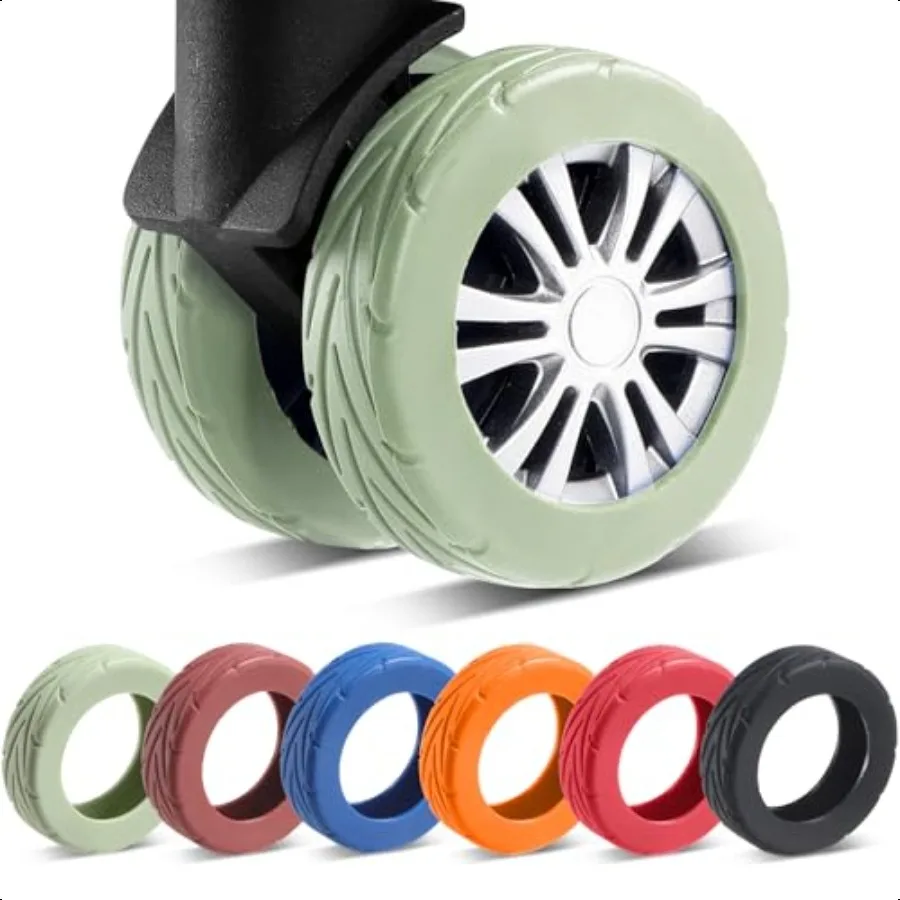 

8 Pcs Upgrade Lage Wheel Covers Carry On Lage Suitcases WearResistant AntiNoise Silicone Wheel Protective Covers for 22.4 Spinn