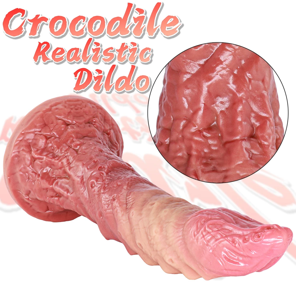 Silicone Deformed Penis Realistic Crocodile Anal Dildo Adult Sex Toys Female Masturbation G-spot Massage Suction Cup for Couple