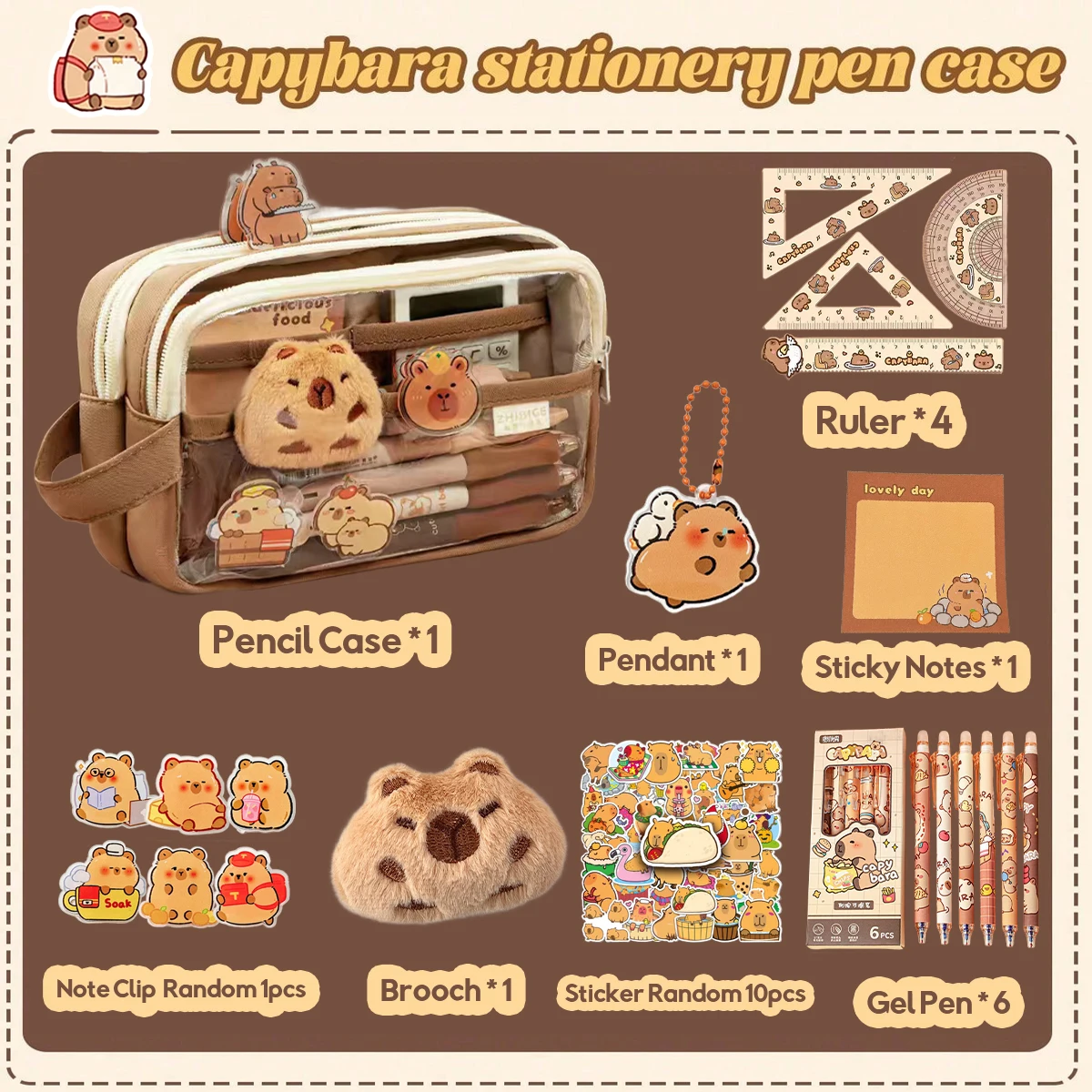 Get Your Kawaii Large Capacity Transparent Pencil Pouch for Only .97!