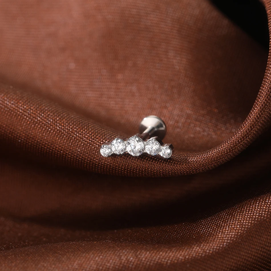 150 نمط التيتانيوم زركون وأقراط للنساء داخليا الخيوط الزنمة اللولب الأنف Labret ثقب مجوهرات للجسم