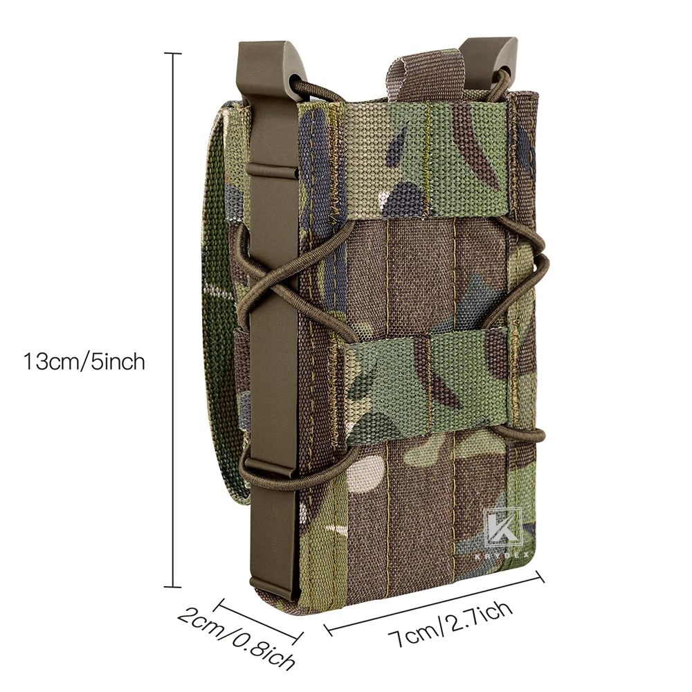 KRYDEX-Tactical 5.56 Magazine Pouch, M4, AR15 Rifle, Único Camo Mag Bolsas, Molle Holder, Caça, Airsoft, Paintball, CS Gear