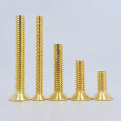 Tornillos hexagonales de cabeza plana avellanada, aleación de acero, titanio chapado en oro, longitud de 4-35mm, M2, M2.5, M3, M4, M5, 20 unidades