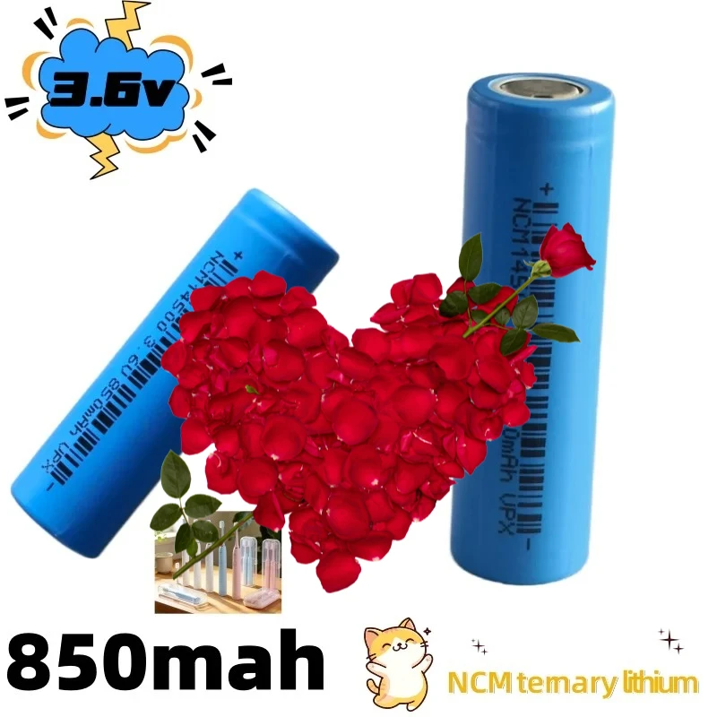 14500 NCM 3.6V 850mAh Cylindrical Li‑ion Rechargeable Cell for Flashlights Shavers Mini Fans Portable Toys