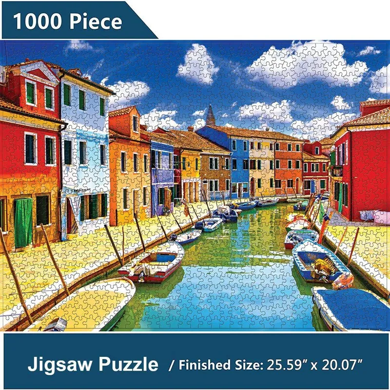 1000 Piece Jigsaw Puzzles For Adults Kids, Jigsaw Intellectual Educational Game Difficult And Challenge/Burano