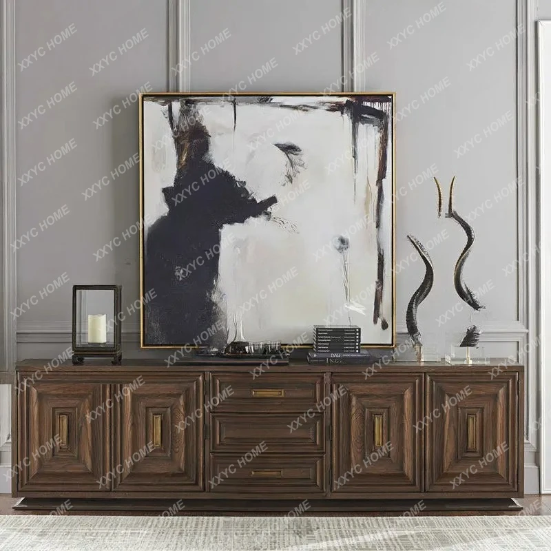 

Q solid wood living room retro cabinet minimalist master bedroom ash wood high-end locker