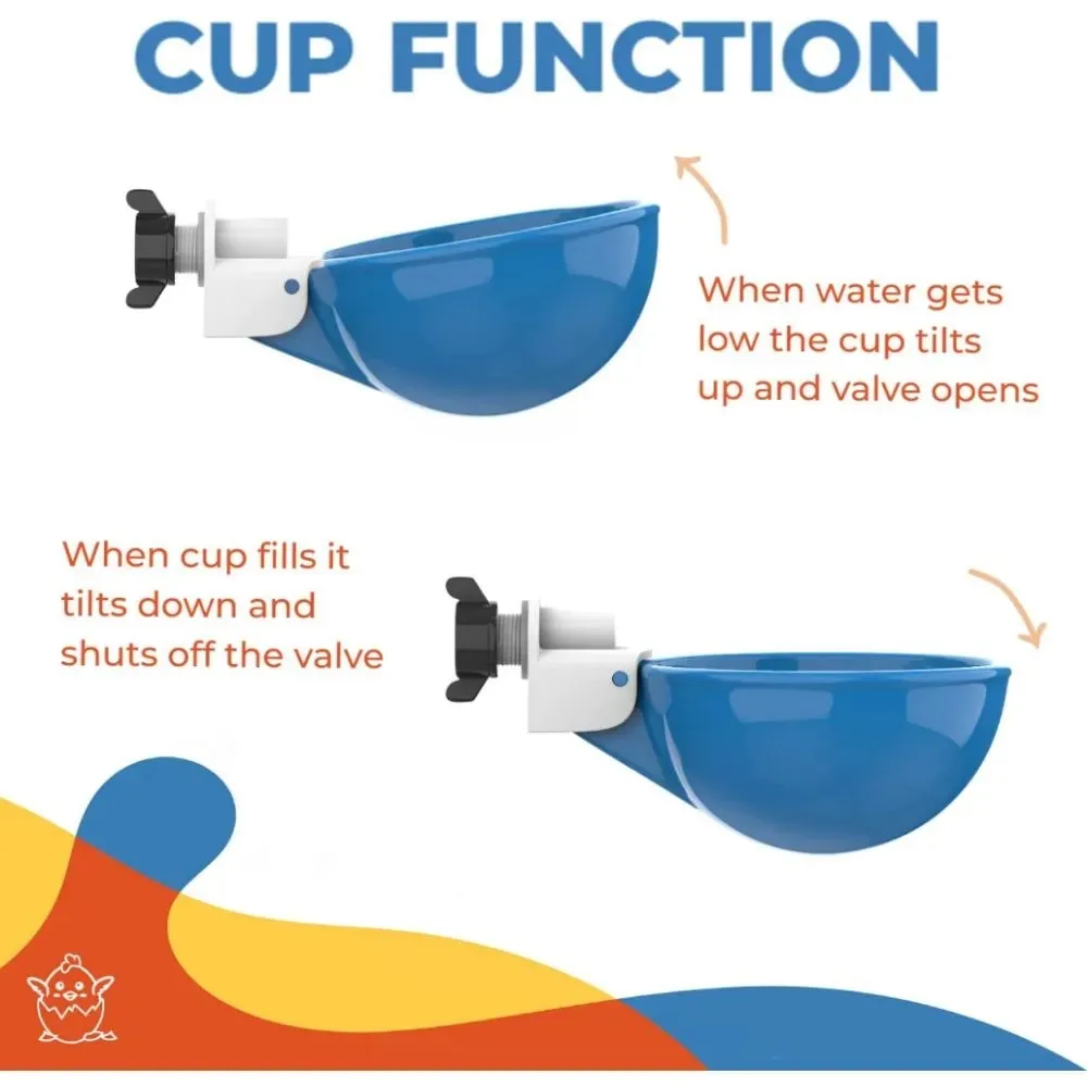 5 قطعة من البلاستيك مزرعة الدواجن أكواب شرب المياه عدة سهلة التركيب التلقائي الدجاج بطة شرب كوب شارب تغذية الدجاج