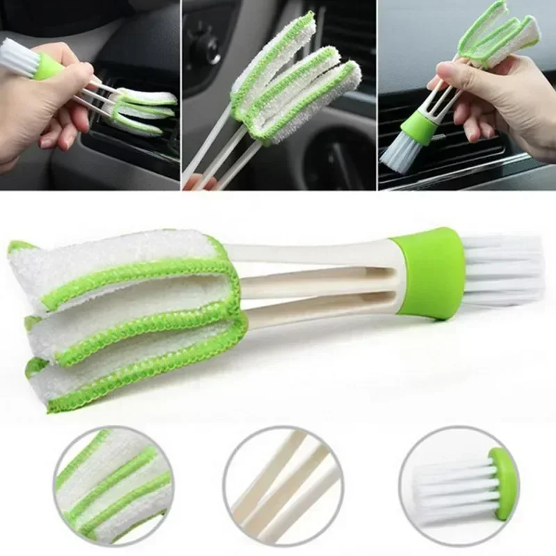 Car Air Conditioner Vent Brush Microfibre Car Grille Cleaner Auto Detailing Blinds Duster Car Cleaning Brush Interior Accessorie