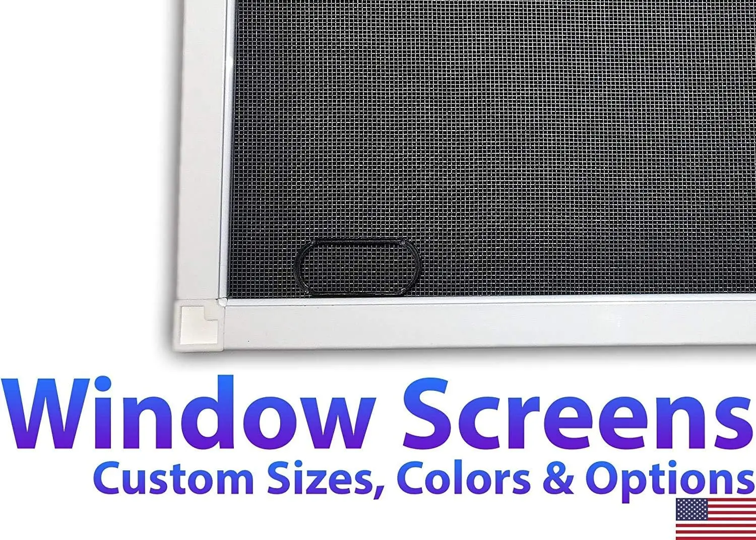 Pre-Framed Ready to Hang Home Replacement Window Screens Custom Sizes Colors & Options Frame Color White Material