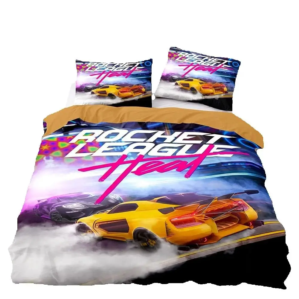 Nuevo Juego de Ropa de Cama Rocket League, Cubrecama Individual, Matrimonial, Queen, King Size, Juego de Cama Rocket League para Adultos, Funda de Edredón para Dormitorio