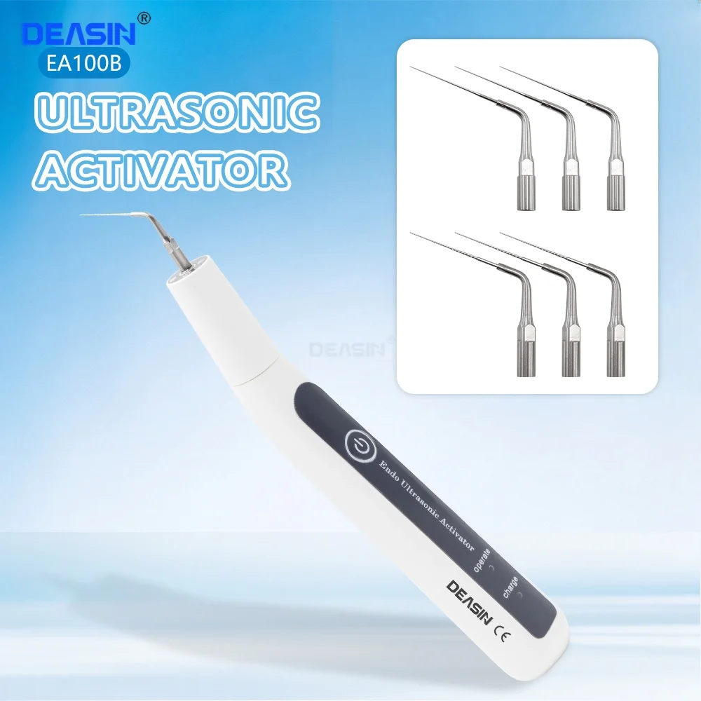 DEASIN LED Dental Wireless Ultrasonic Activator Endo Ultra Activator Ultrasonic Washing Tooth with 6 Tips Dentistry Tools