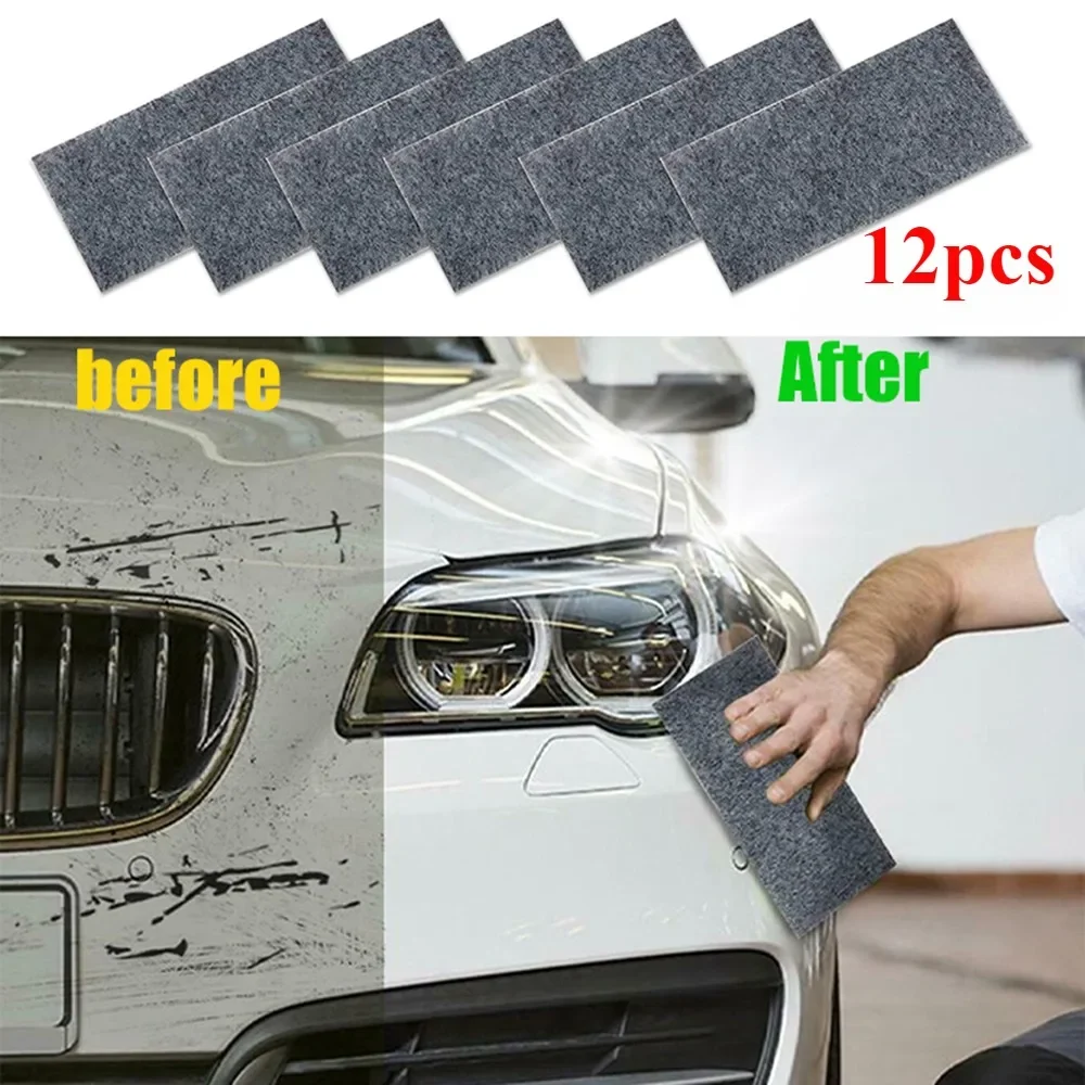 12pcs Car Scratch Remover Cloth for Repairing Car Scratches Swirls Nano Sparkle Cloth Car Surface Paint Scratches Removal Cloth