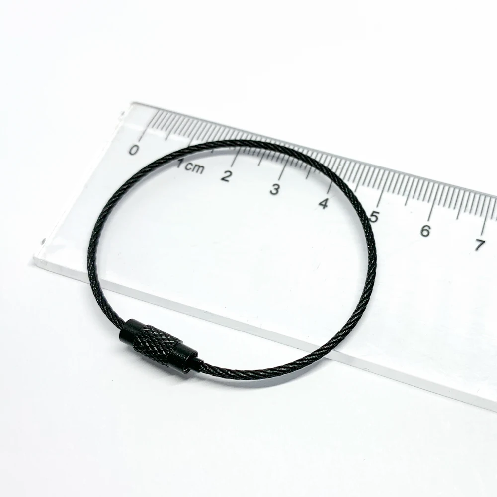 10 Stück Bunte Edelstahl-Seilanhänger Schlüsselanhänger Kette DIY Gepäckanhänger Halter Kabel-Etikettenringe Schmuckzubehör – Detail 4