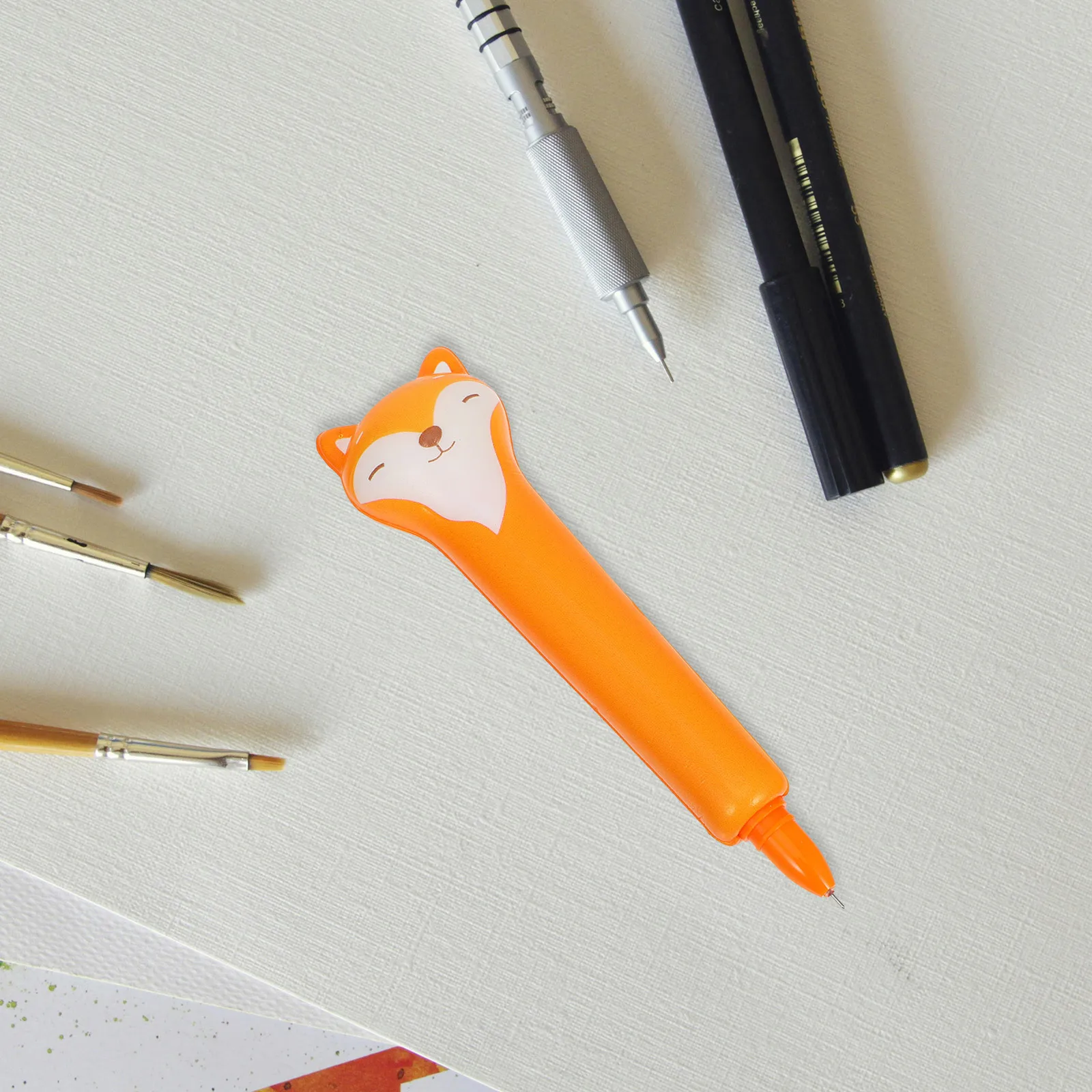 

Kawaii Fox Gel Pen Fine Tip Smooth Ink Flow for Journaling School Work Cute Animal Pens Black Ink Comfortable Grip Unisex